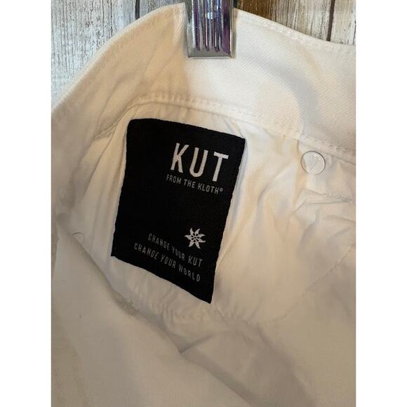 KUT FROM THE KLOTH White Amy Crop Straight Leg Jeans Size 14 - Picture 8 of 9